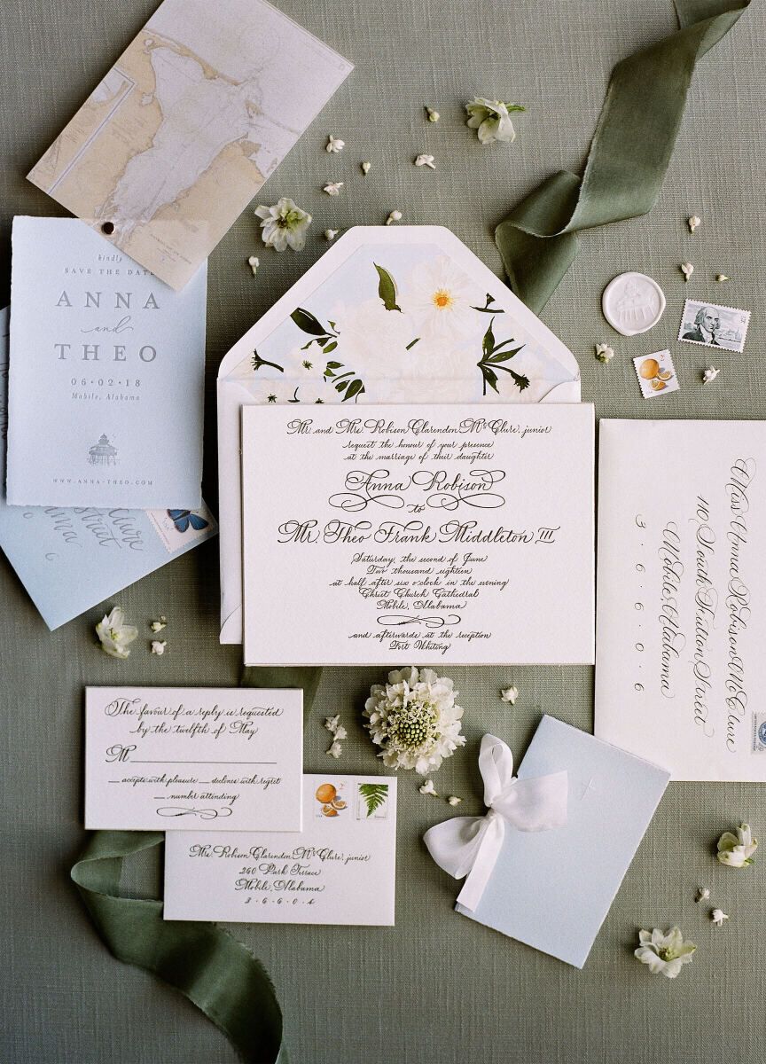 Wedding invitation wording etiquette: See more olive green wedding invitations by Arzberger Stationers