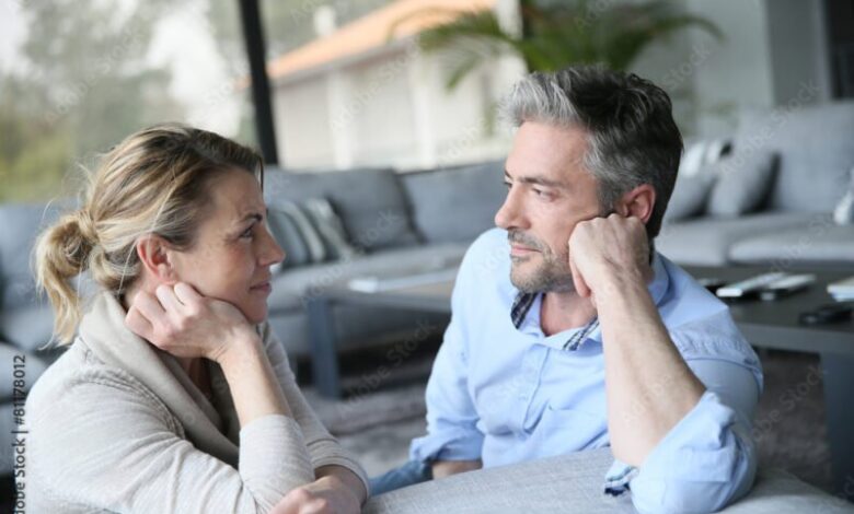 mature couple talking to each other in sofa stockpack adobe stock e1730811780252